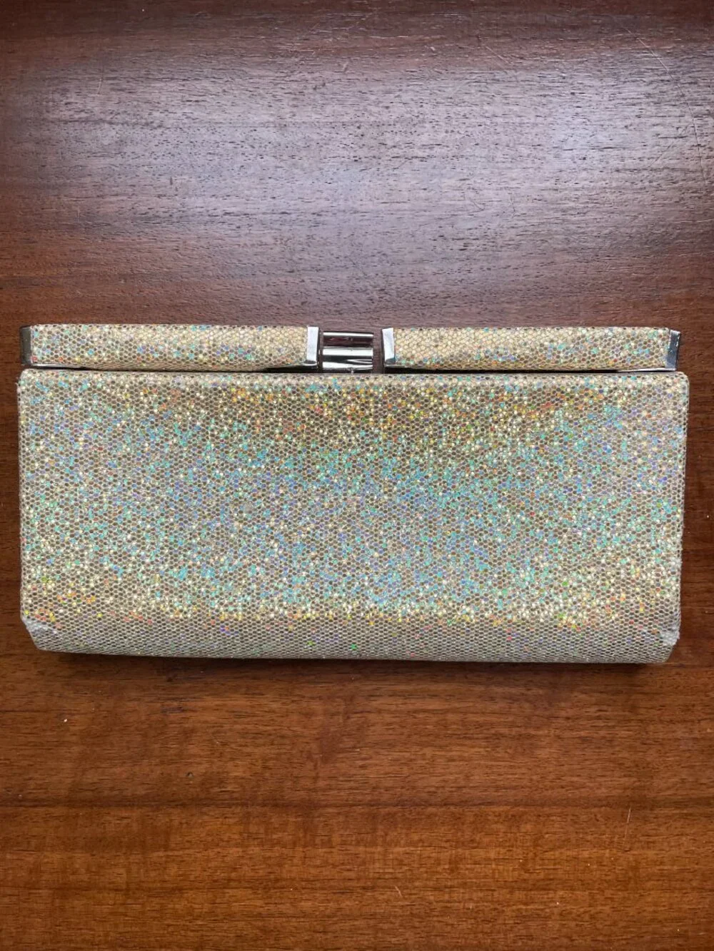 Vintage Gold Glitter  Evening Clutch Purse Gold Formal Bag